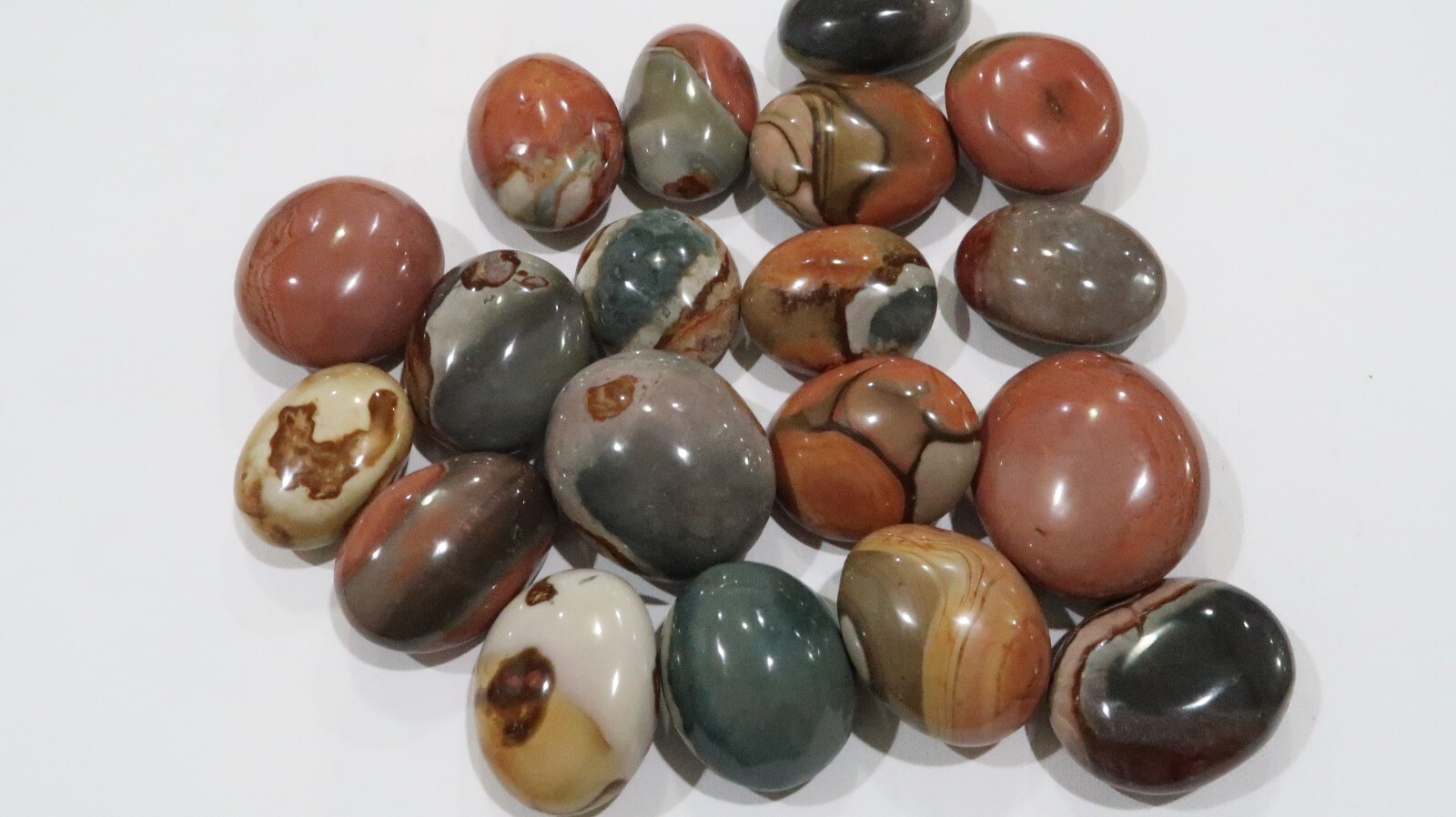 Colorful Polychrome Jasper crystal Palm Stone medium size 2-2.5″ red, green