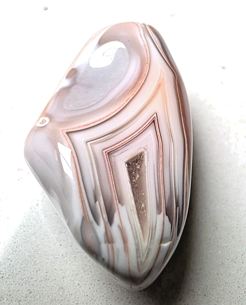 3 POLISHED BOTSWANA AGATEs , Bands , eyes , Pinks . Nice Lot 42.7 grams