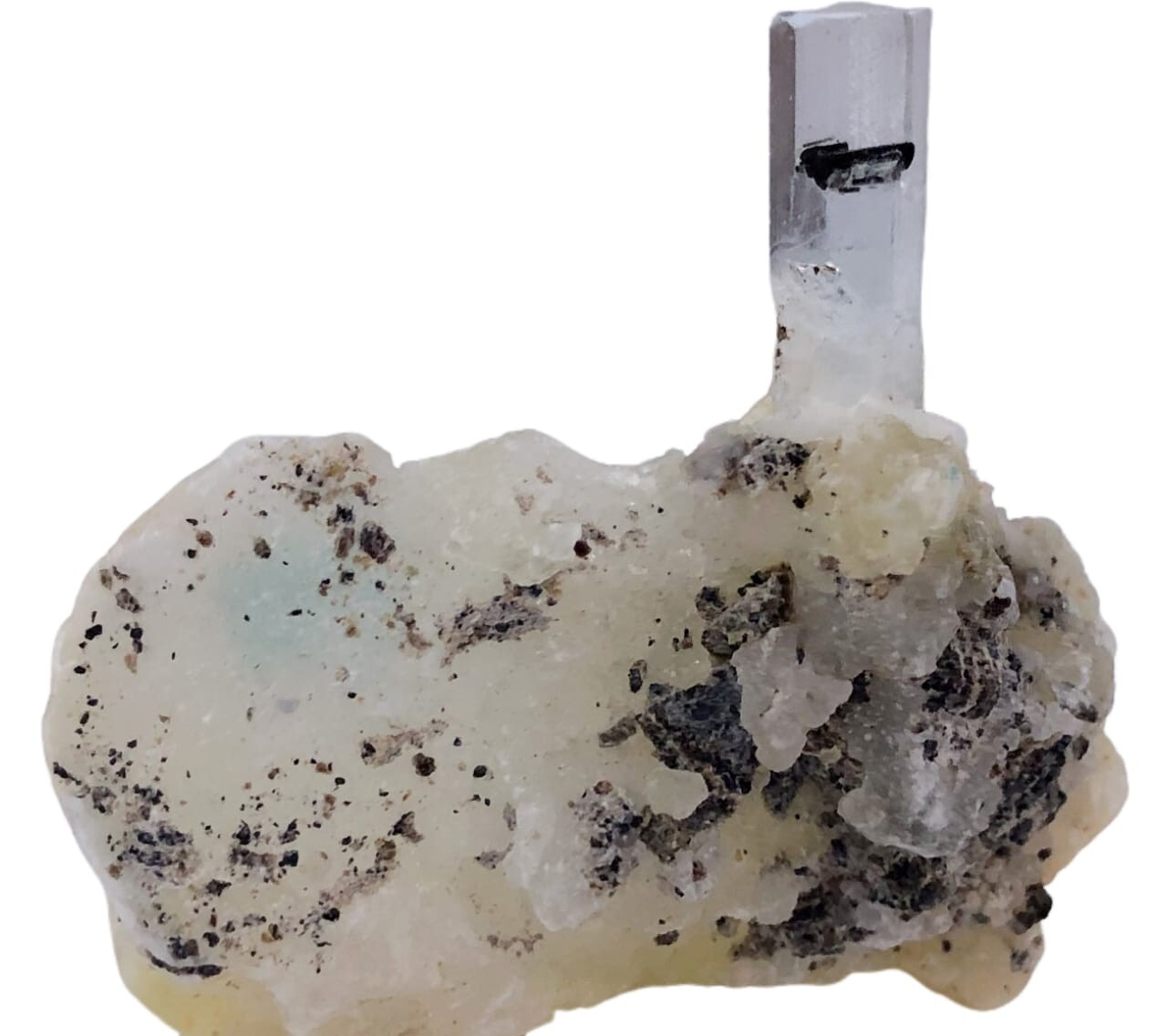 14 Gram Repair Aquamarine crystal eye clean sky blue natural w/ broocite@pak.