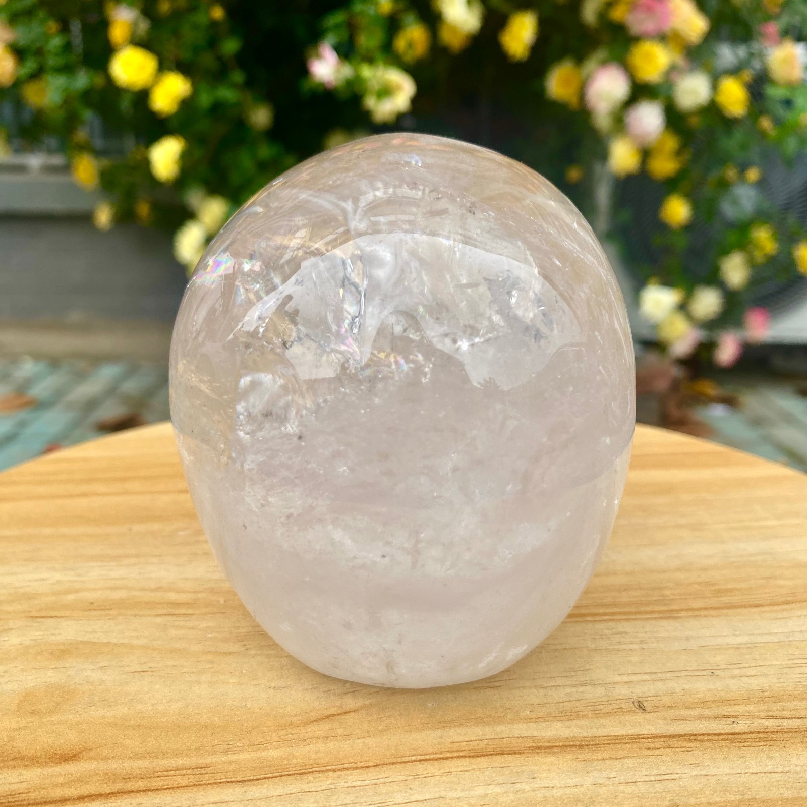 2.46LB TOP! White melting quartz hand carved crystal skull gem reiki healing