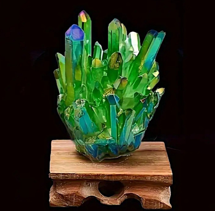 Aura Angel Green Quartz Point Cluster Green Crystal Specimen Minerals Home Decor