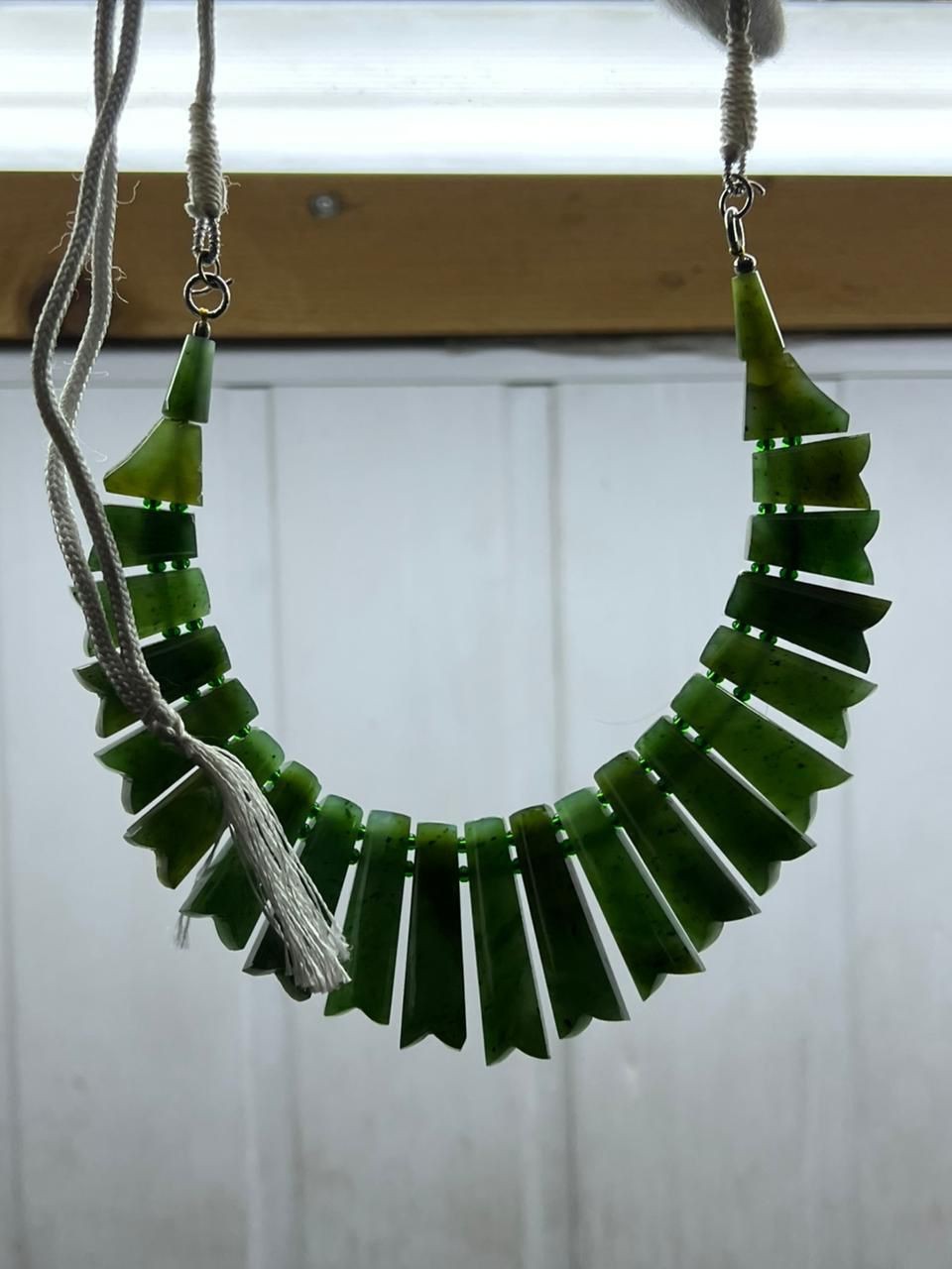 Natural Nephrite Jade Necklace Set | Premium Quality | Handcrafted Jewelry | 87g