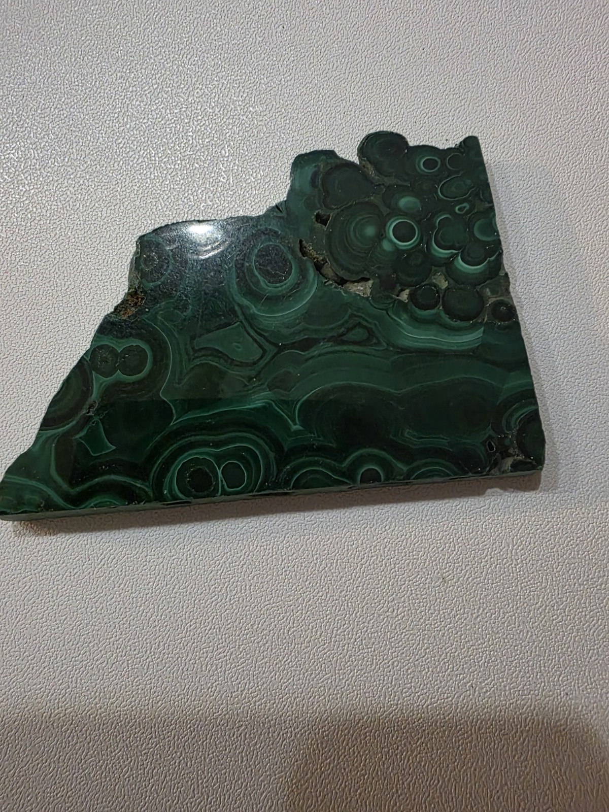 Natural Malachite Polished Slab Freeform Rich Green Banded Crystal Display Piece