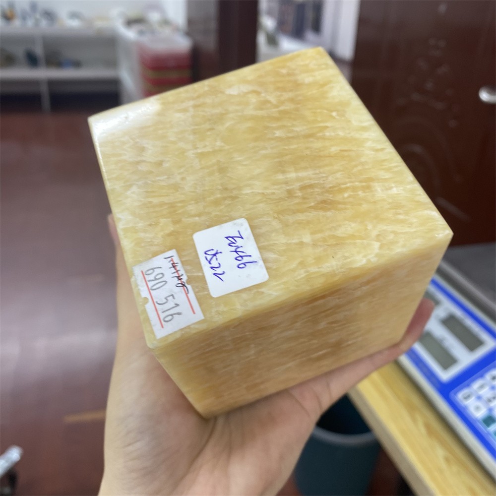 3.1LB 3.1″Natural A+Calcite Cube Statue Crystal Reiki Square Heal Table Decor
