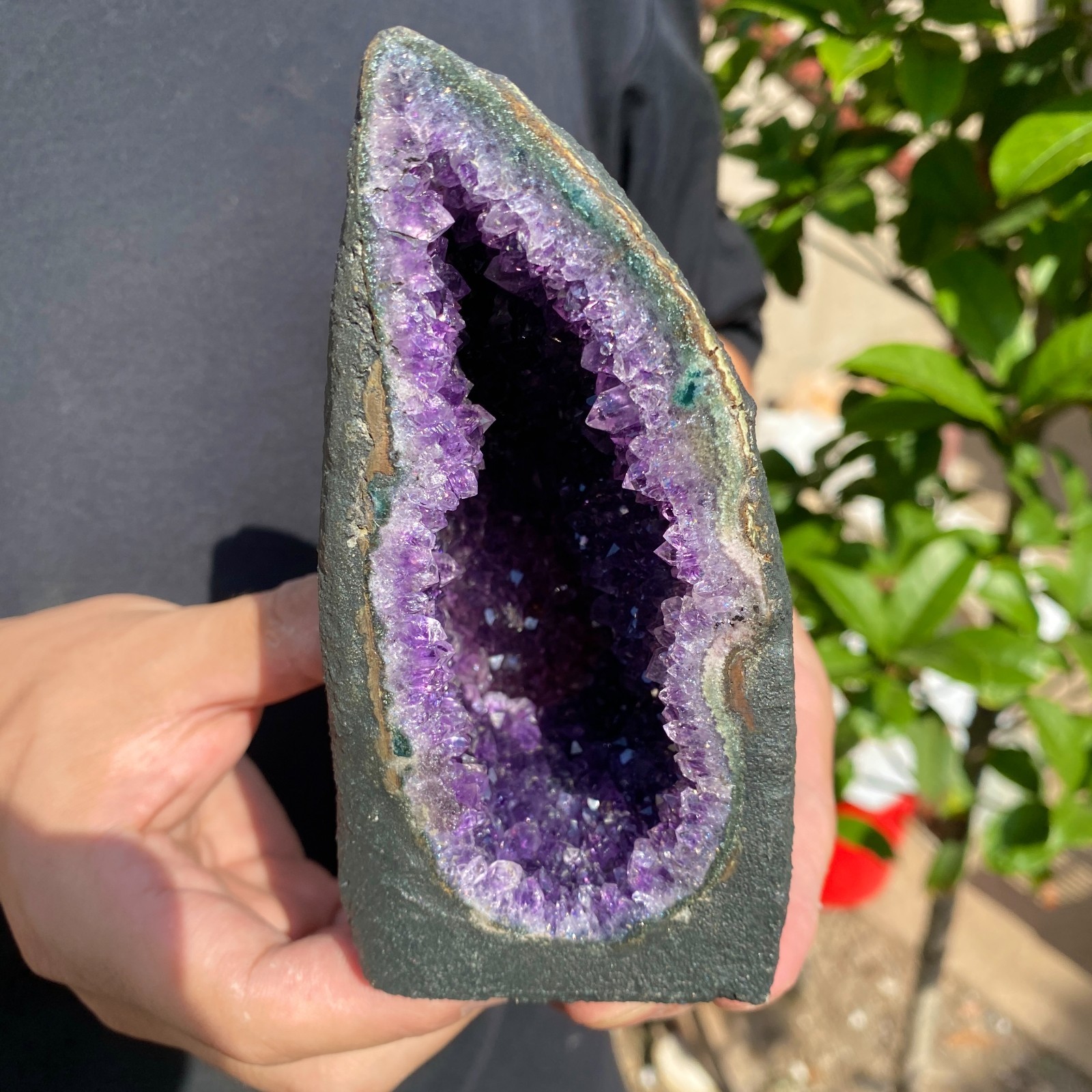 670G Natural Amethyst geode quartz cluster crystal specimen Healing