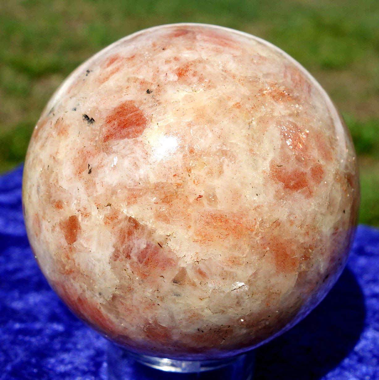 Sweet SUNSTONE Crystal Sphere from India aka the Orange Sun Ball For Sale