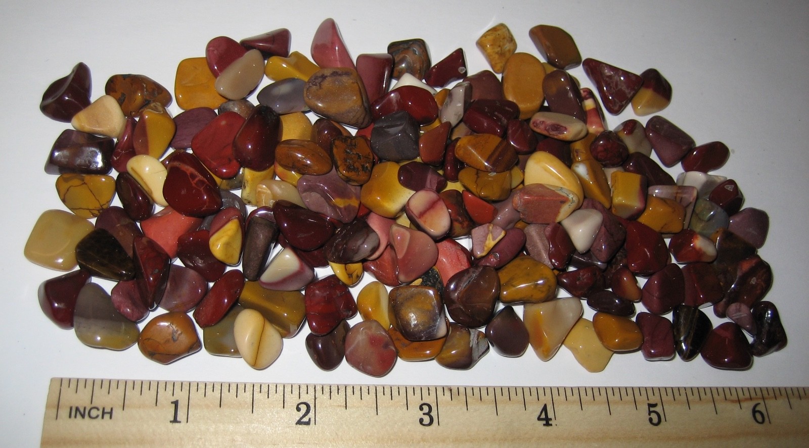 155 TUMBLED POLISHED NATURAL 0.3″- 0.6″ MOOKAITE JASPER STONE MINERALS 167.4g *2