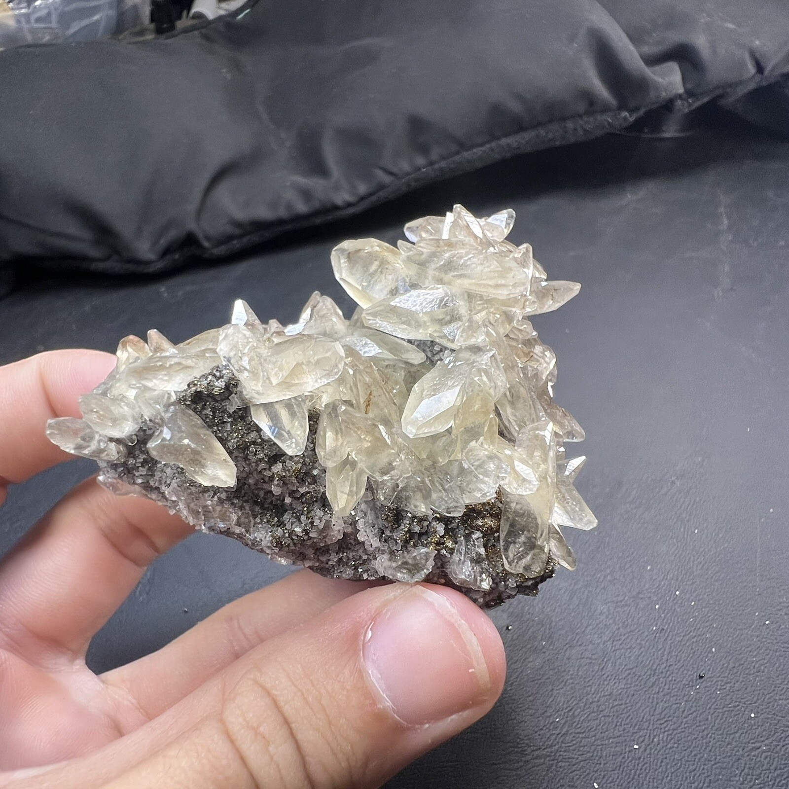 Calcite Crystal with Chalcopyrite Dolomite Matrix / Missouri