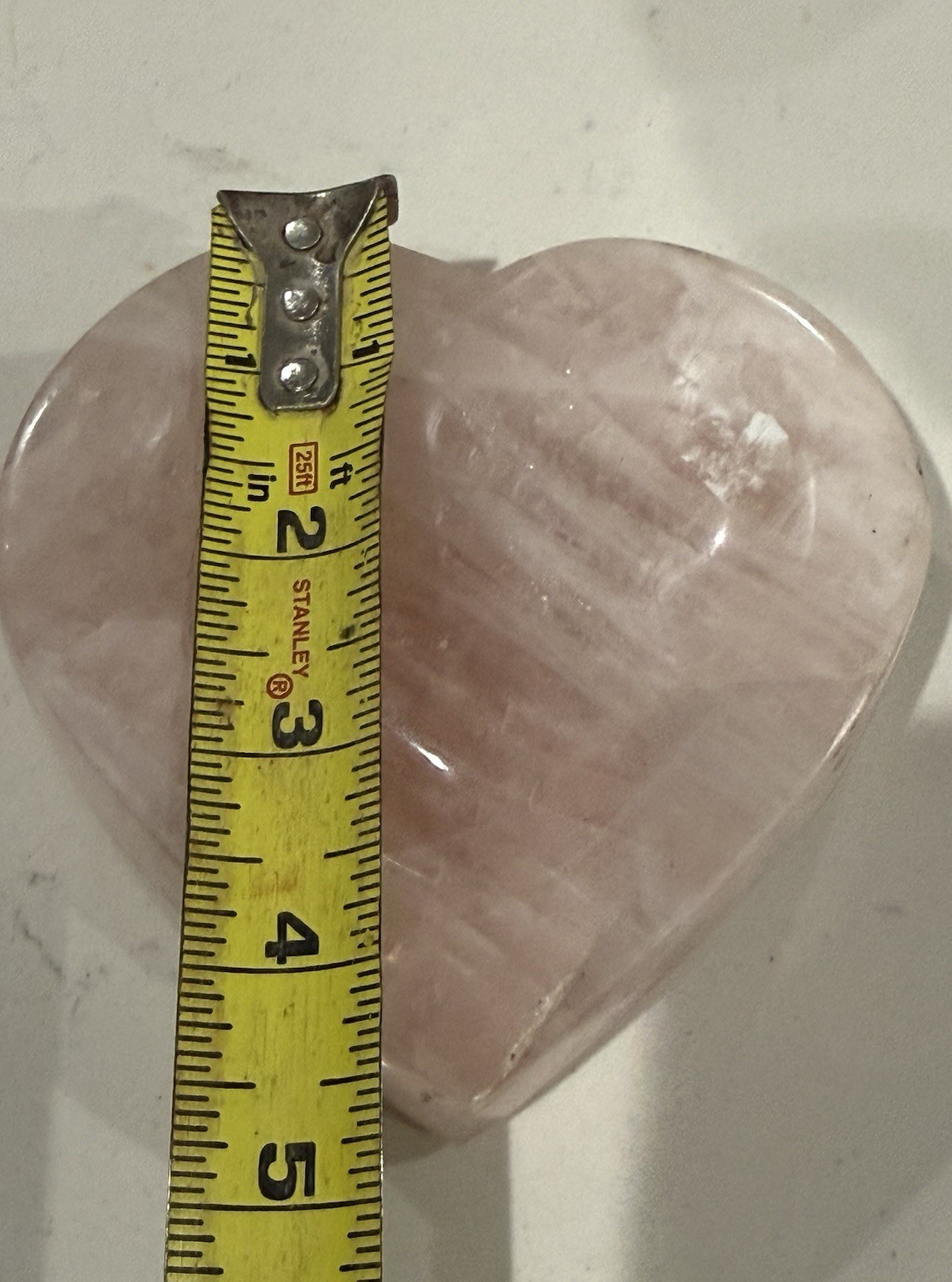 KCGS Rose Quartz Heart Bowl Pink Madagascar 750 Grams Trinket 1.10 Lbs Decor