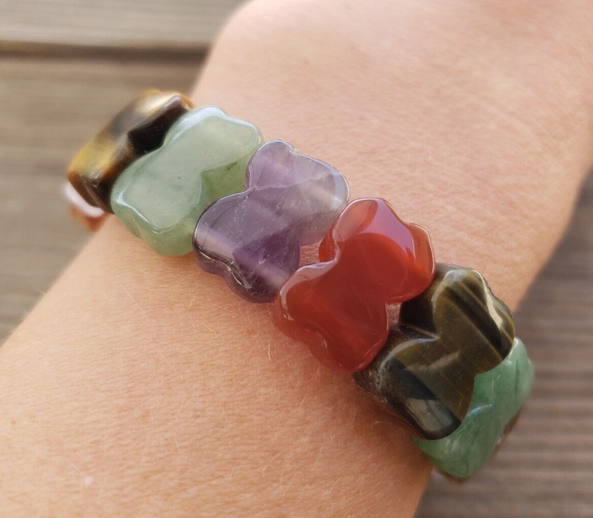 CHUNKY BRACELET MULTI – STONE TYPE 1 GEMSTONE STRETCHY BRACELET