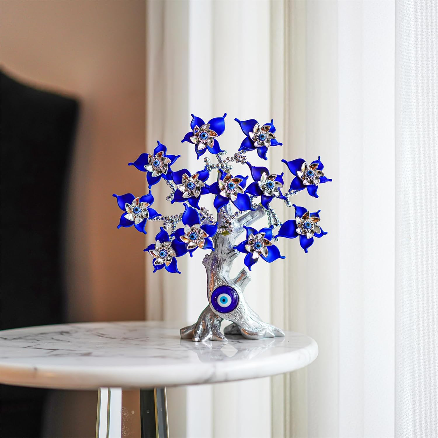 10.4” Turkish Evil Eye Tree Protection Evil Eye Statue for Good Luck,Feng Shui