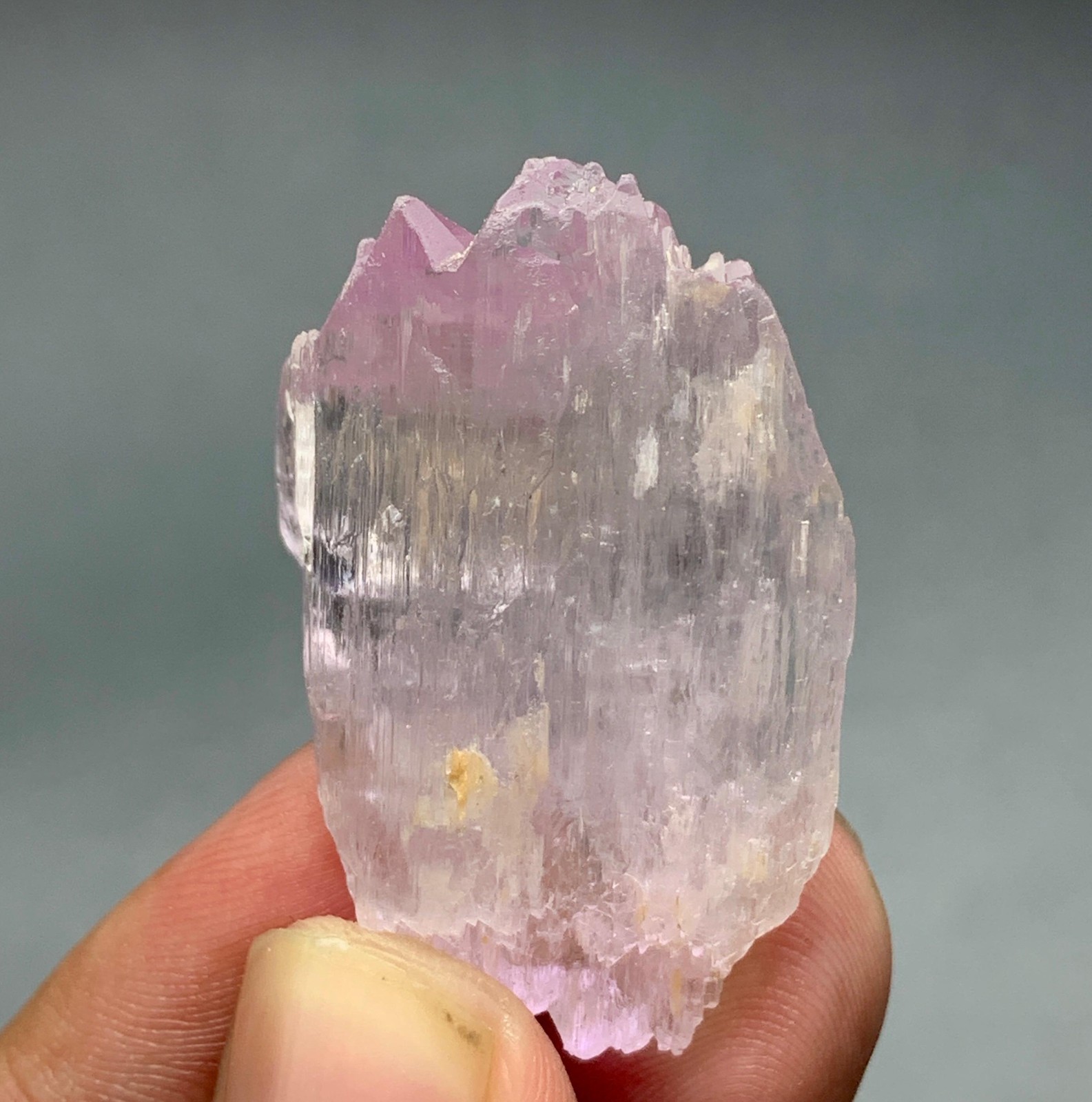 79 Carat Beautiful Etched Pink Kunzite Crystal From Afghanistan
