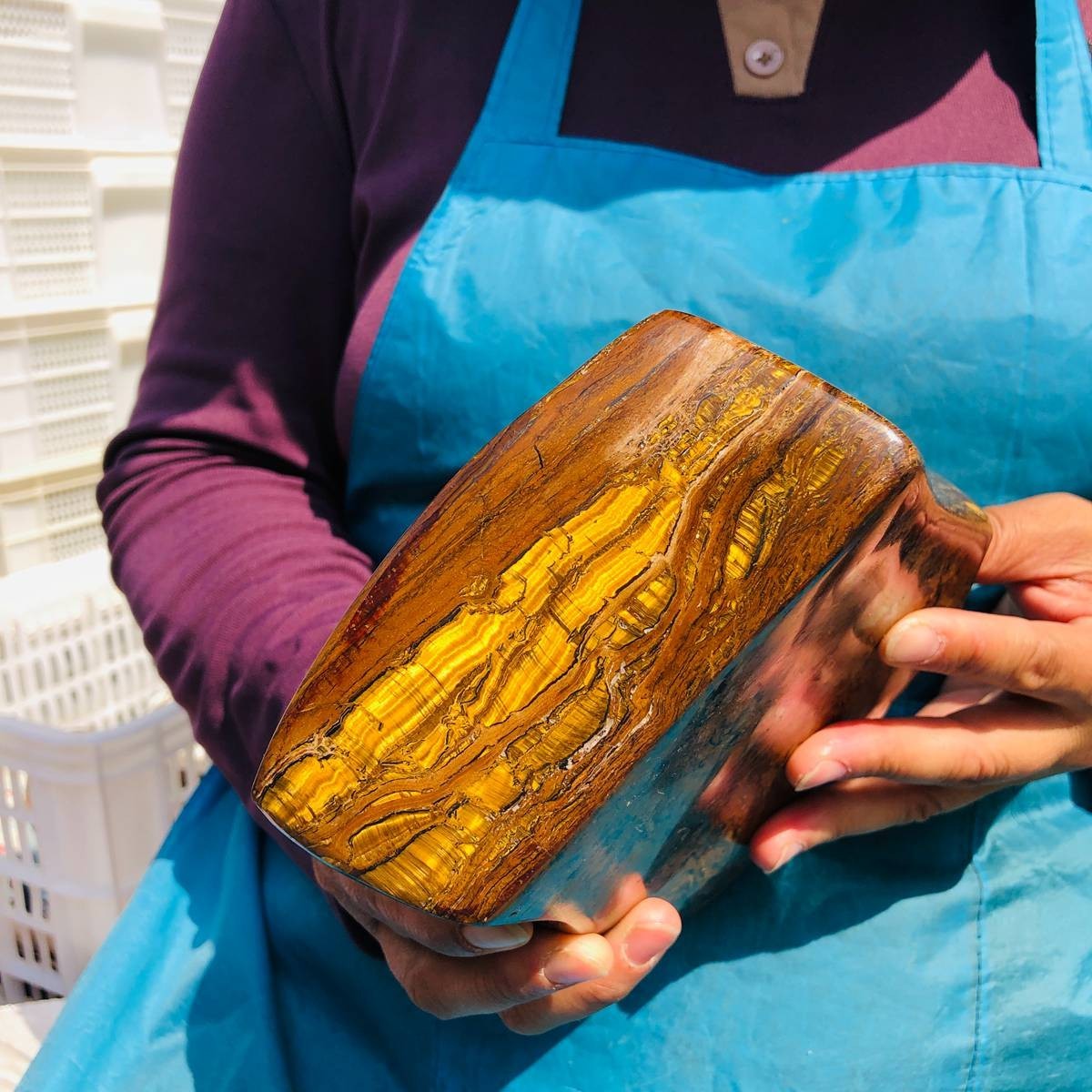 7.1 LB Natural Tiger Eye Polished Specimen Home Decor Raw Healing Stone 5343