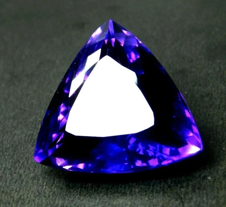 100 CT Natural Purple Amethyst Trillion Cut Certified Huge Gemstone Brazil