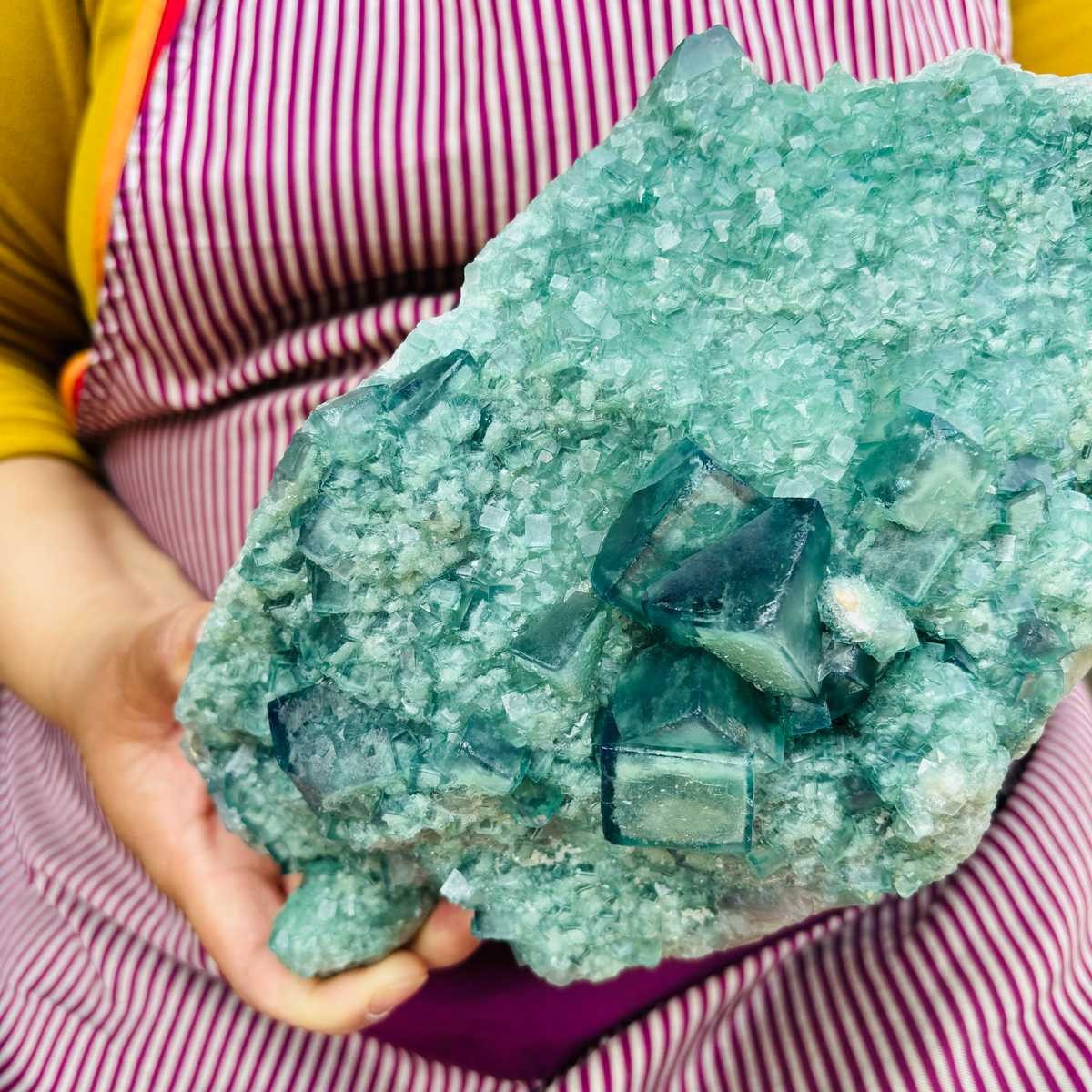 5.94LB Natural Fluorite Cluster Crystal Mineral Specimen Energy Reiki Healing
