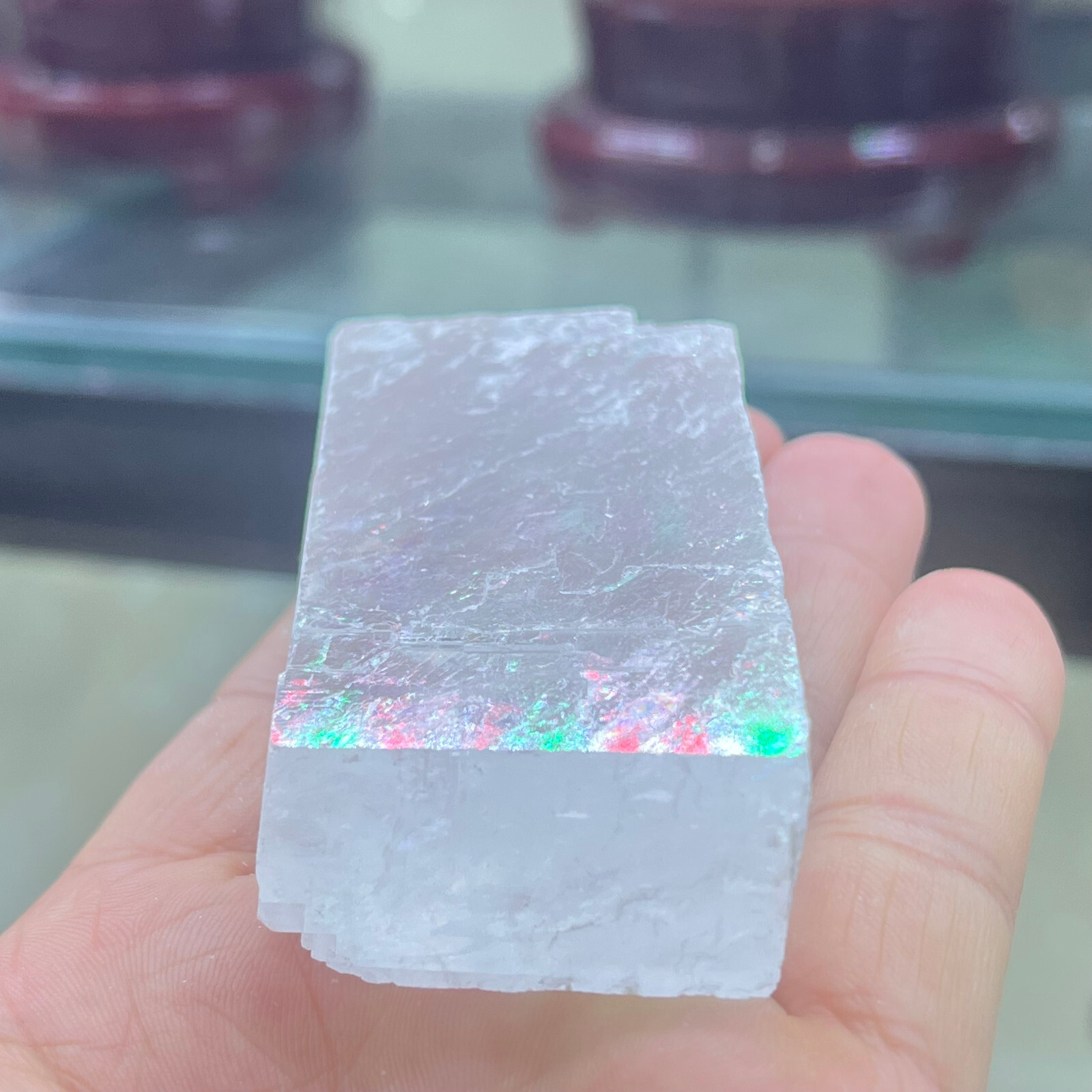 Natural iceland spar crystal mineral Teaching specimen 1PC 50G+