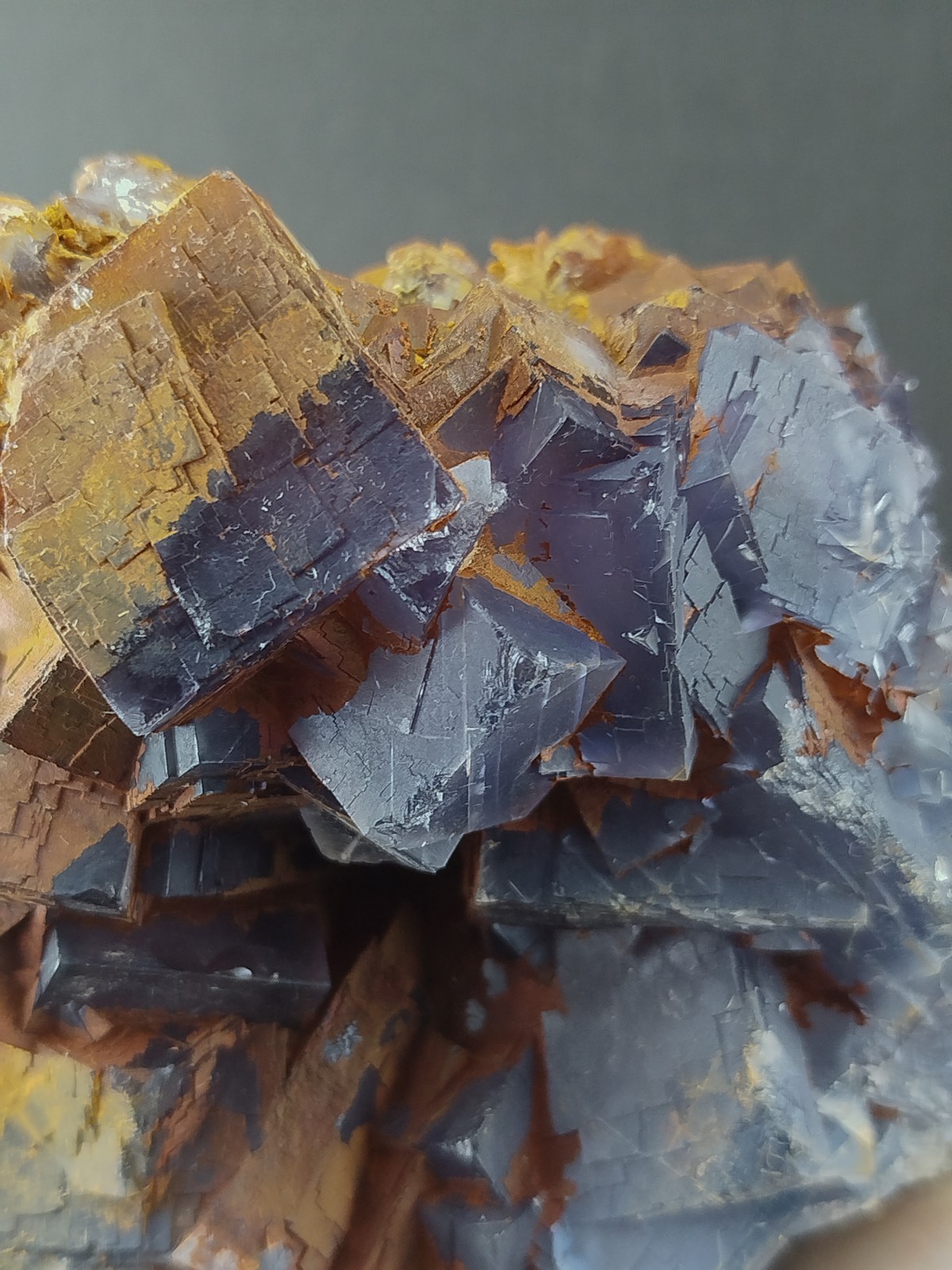 3.53lbs Natural Cubic Dark Blue Phantom Fluorite Crystal Mineral Specimen