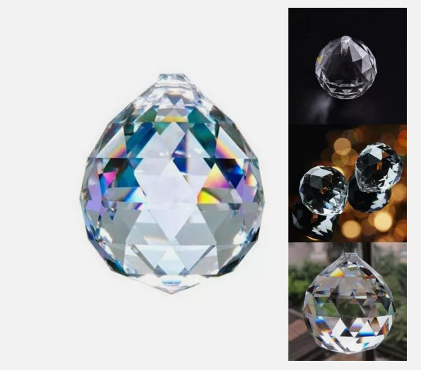 50/100Pcs Hanging K9 Crystal Ball Prism Pendant Curtain Chandelier Decor Lot 2CM