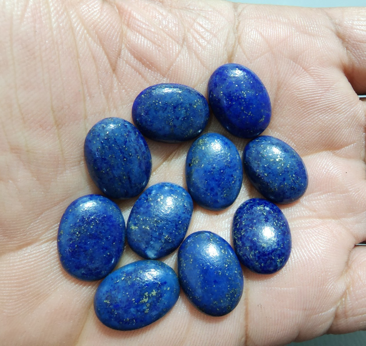 10pcs Lapis Lazuli Oval Cabochon Deep Blue Stones Perfect for Handmade Jewelry
