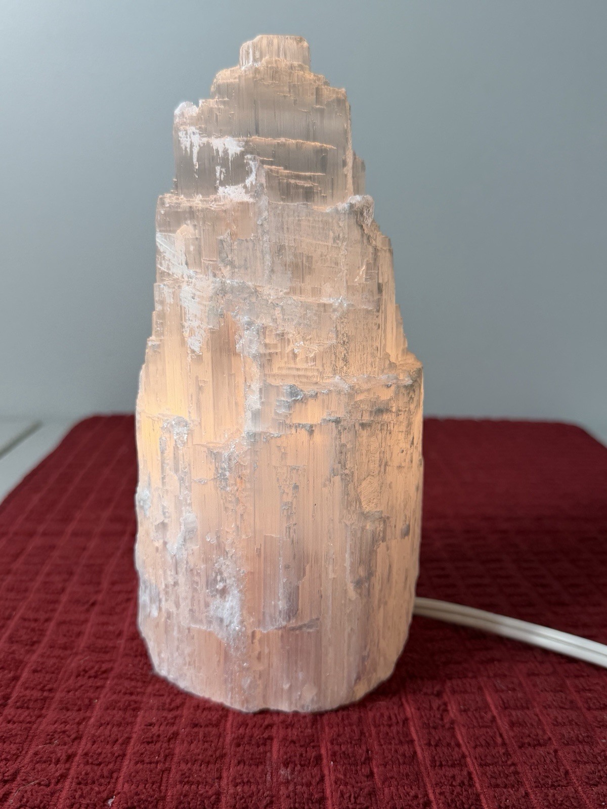 Selenite Crystal Tower Lamp Tower Skyscraper Healing Light 8.5” Tall