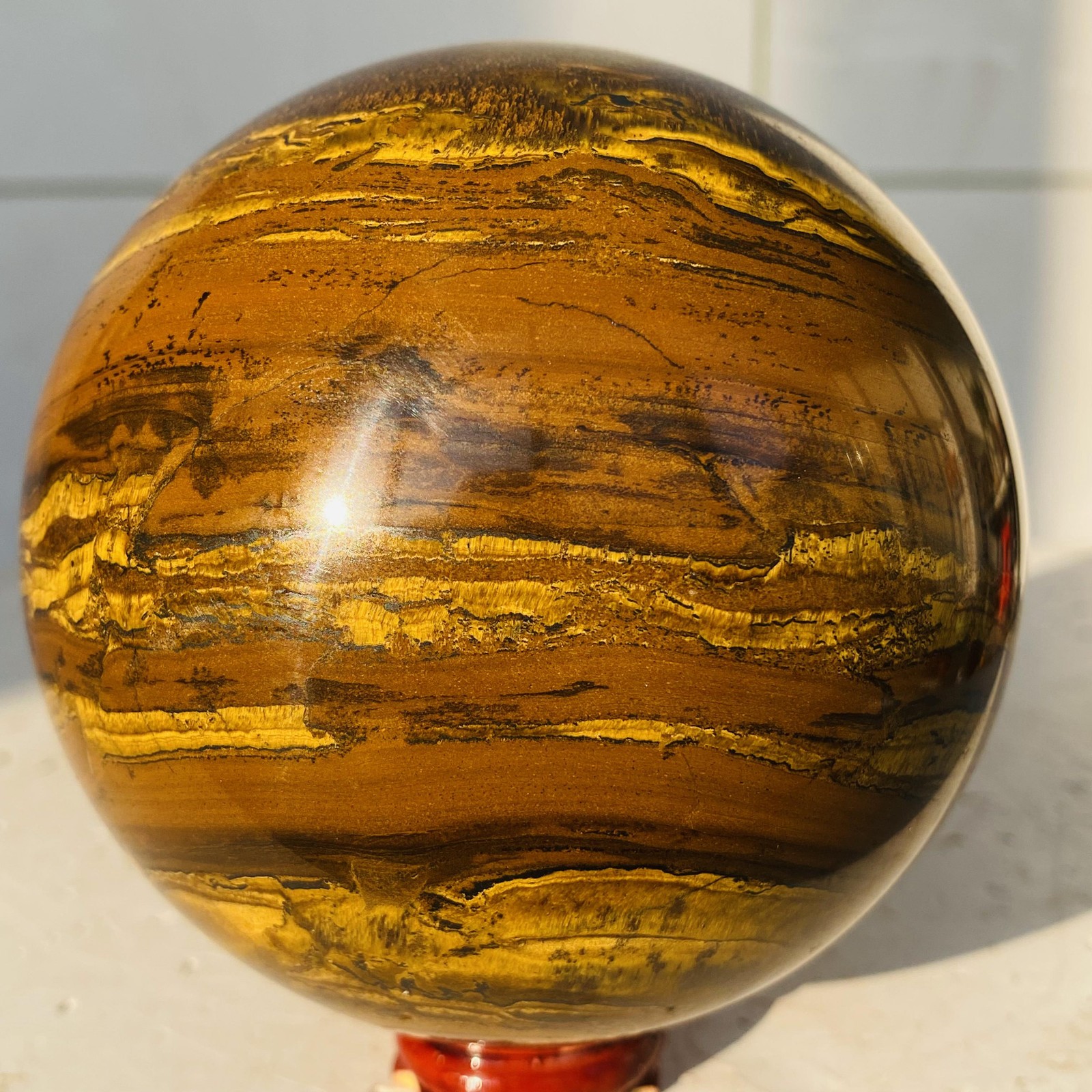 Natural tiger’s eye ball quartz crystals sphere gem reiki healing 1380g