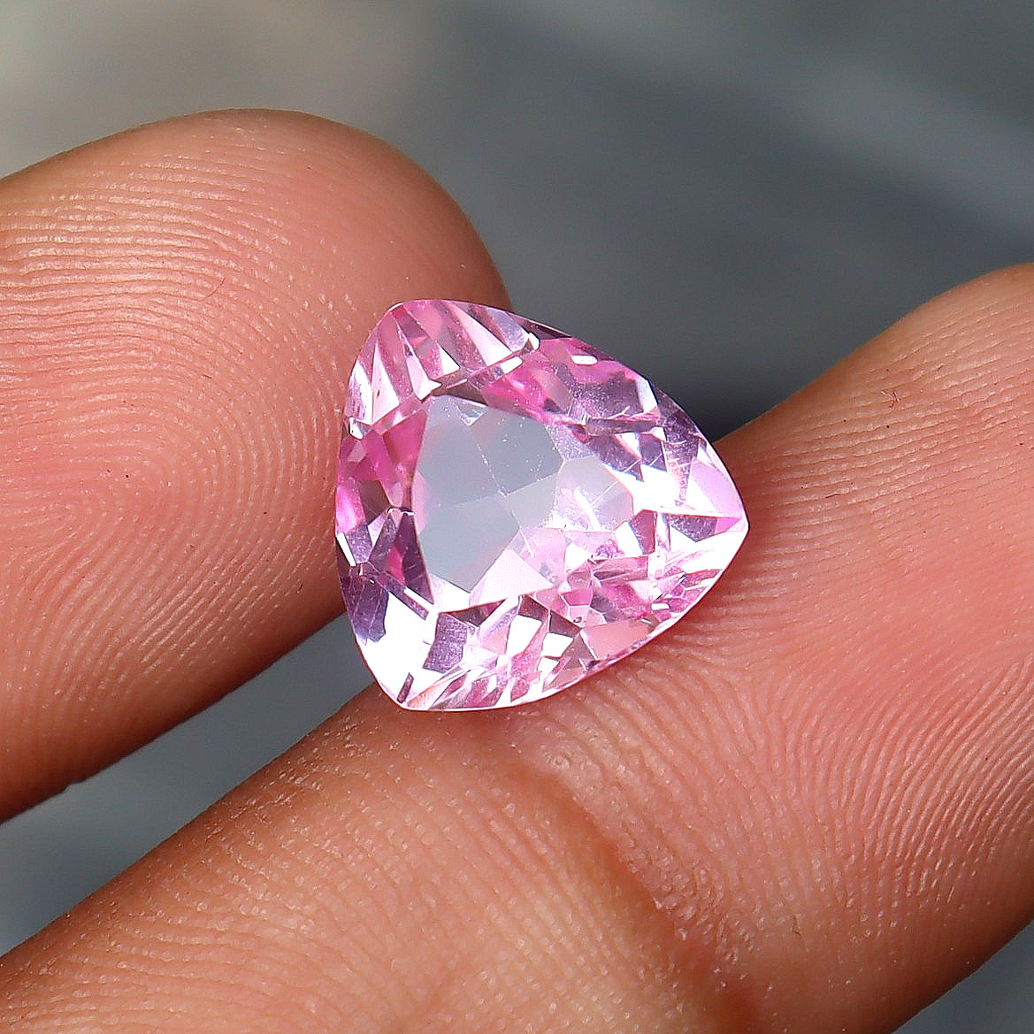 AAA+ Natural Pink Sapphire Trillion Cut 6 Ct Certified Loose Gemstone