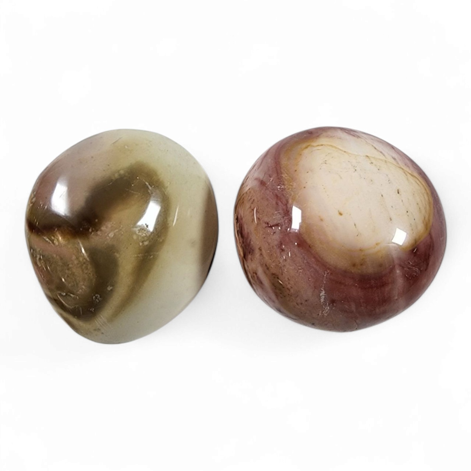 Polychrome Jasper Polished Pebbles Madagascar 100.3 grams. 2 Piece Lot