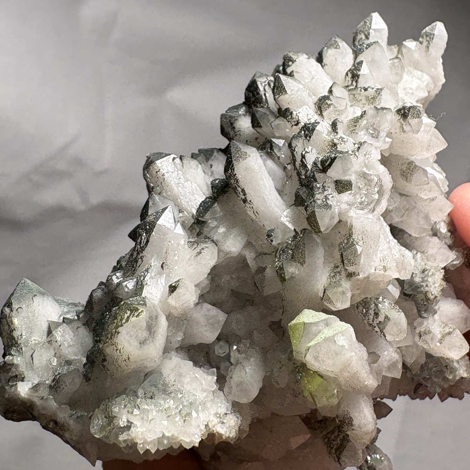 Natural Chlorite Quartz w/ Fluorite Cluster Specimen Inner Mongolia Specimen