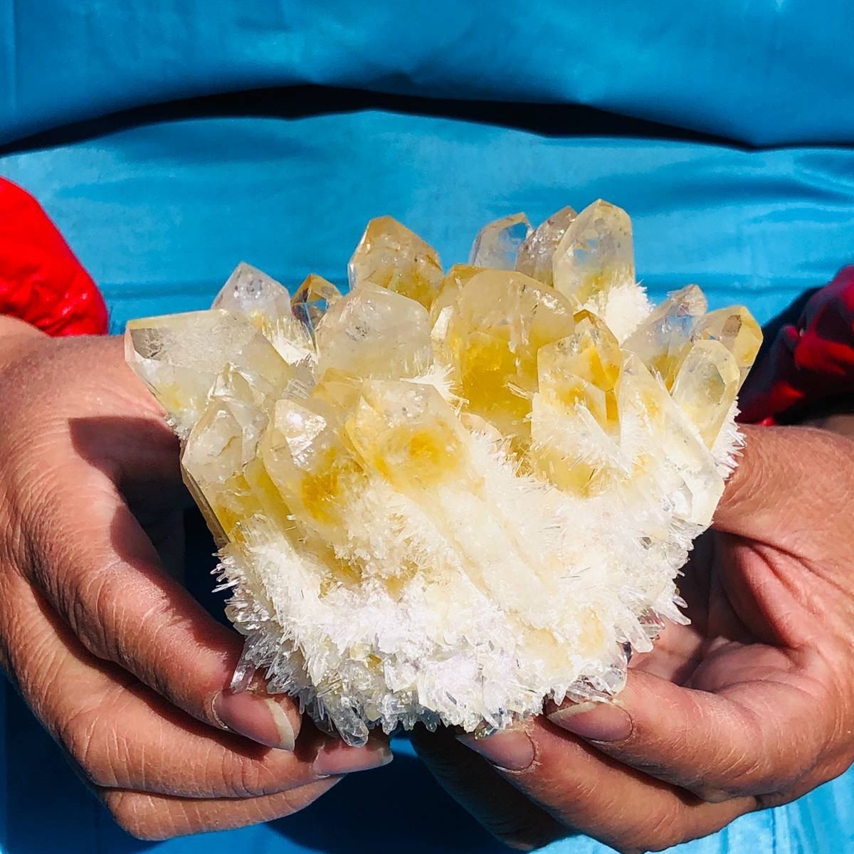 2 pieces 2.68LB New Discovery Yellow Ghost Crystal Cluster Mineral Healing 3470