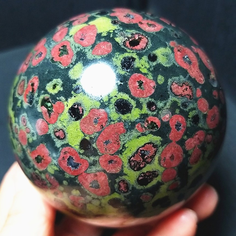 RARE 713.2G 76mm Natural Polished Colorful Agate Crystal Ball Madagascar AC1216