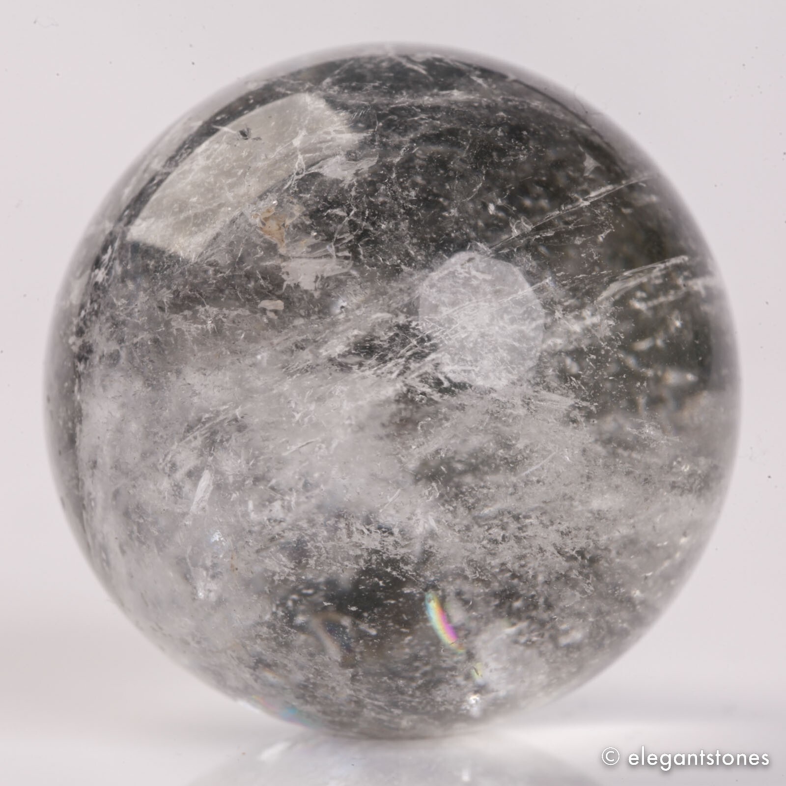 48g32mm Natural Garden/Phantom/Ghost/Lodolite Quartz Crystal Sphere Healing Ball