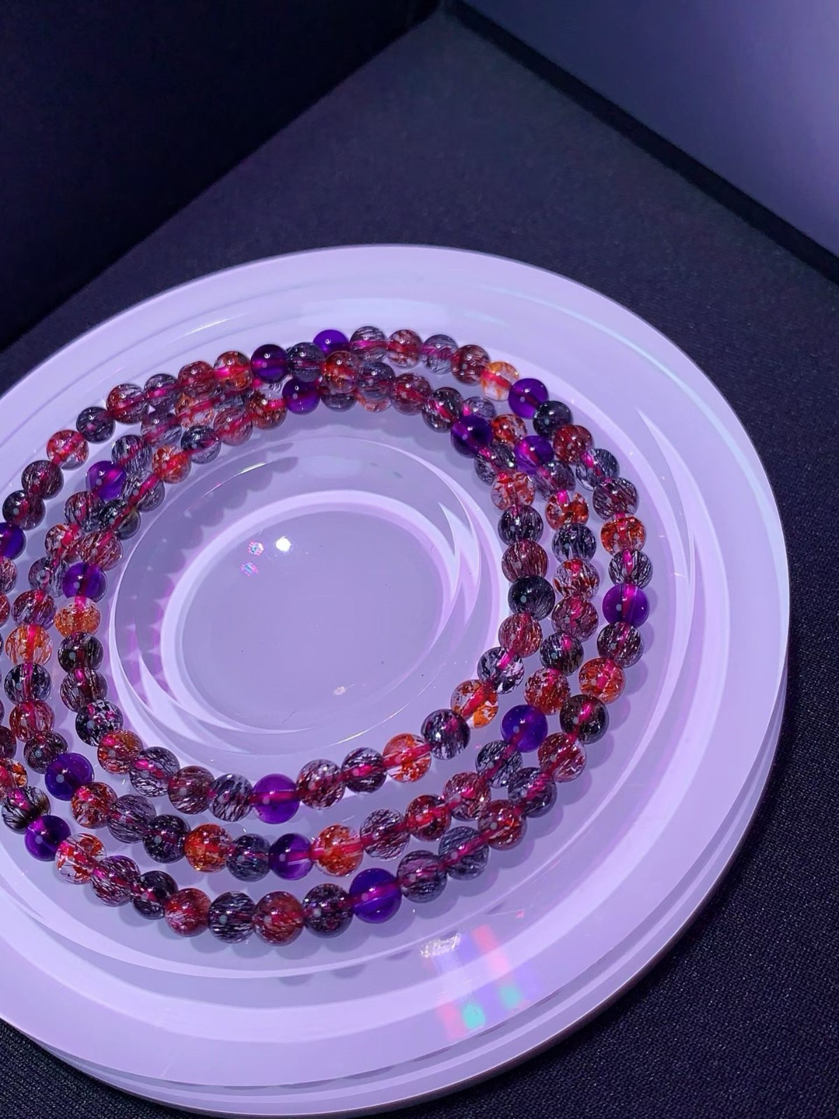 4.5mm TOP Natural Colorful super seven gem quartz crystal energy bracelet
