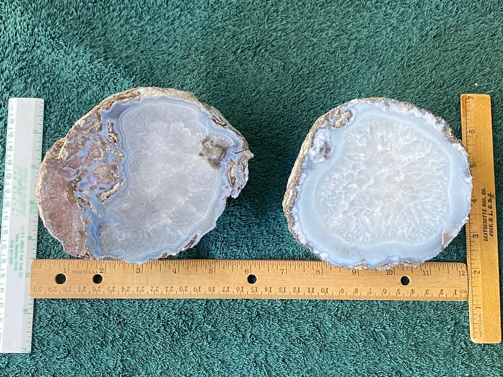 TWO (2) BEAUTIFUL LARGE NATURAL GEODE HALFS~AUTHENTIC & UNUSUAL~EXCELLENT ITEMS