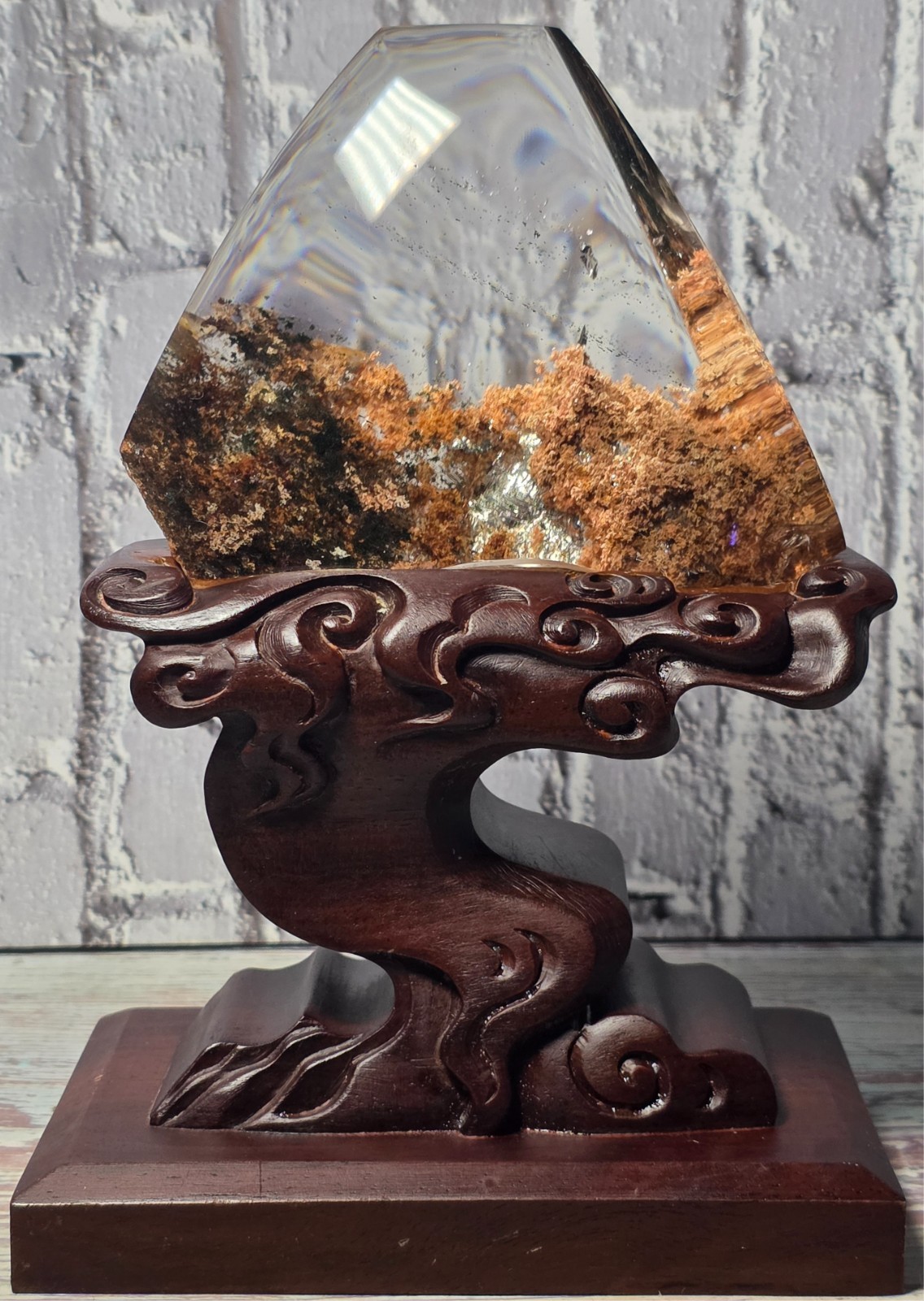 Museum Grade 4 Seasons Garden Quartz Crystal Freeform Rainbow Landscape Display