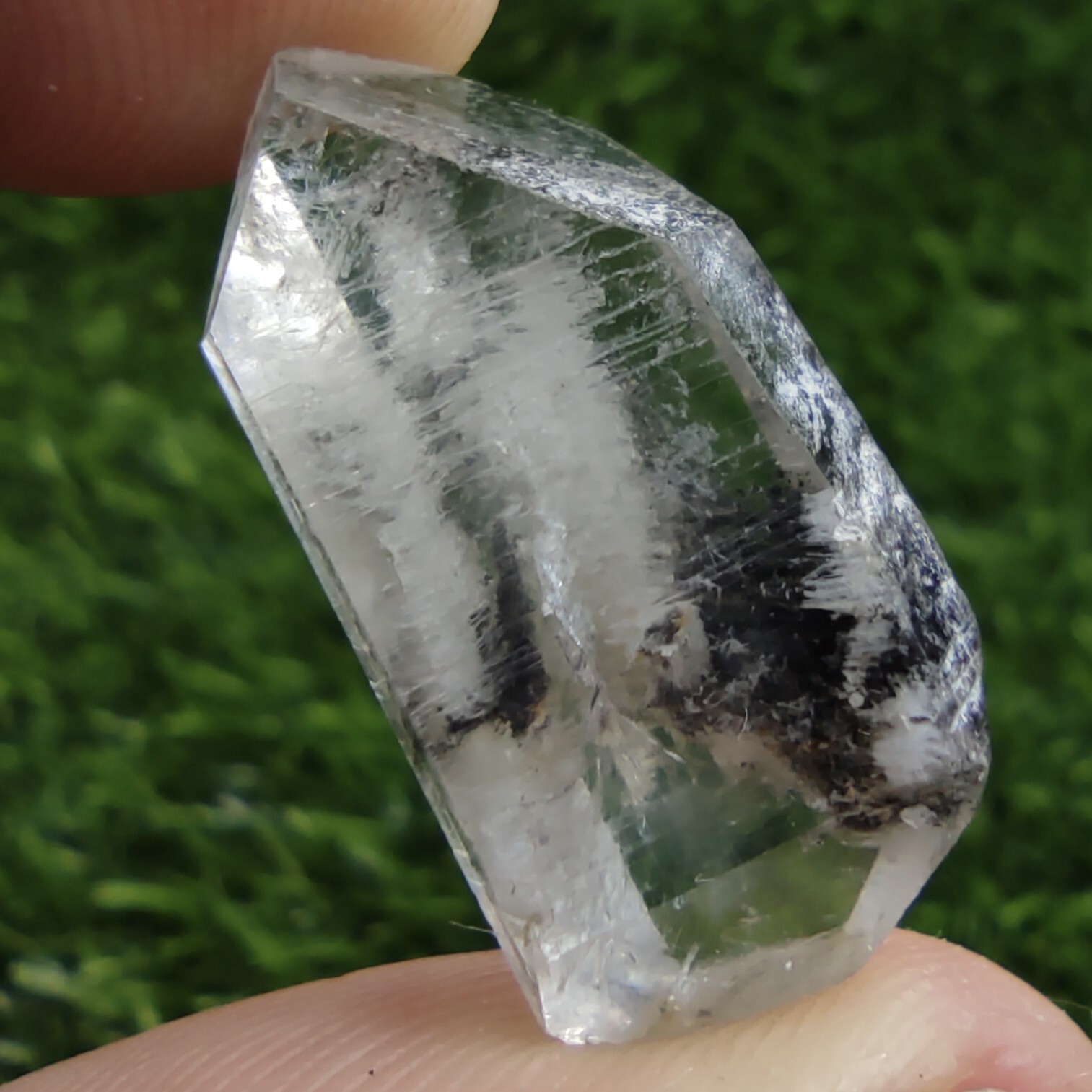 Natural Single Small Completely Terminated Brookite Included Quartz Crystal, 4g