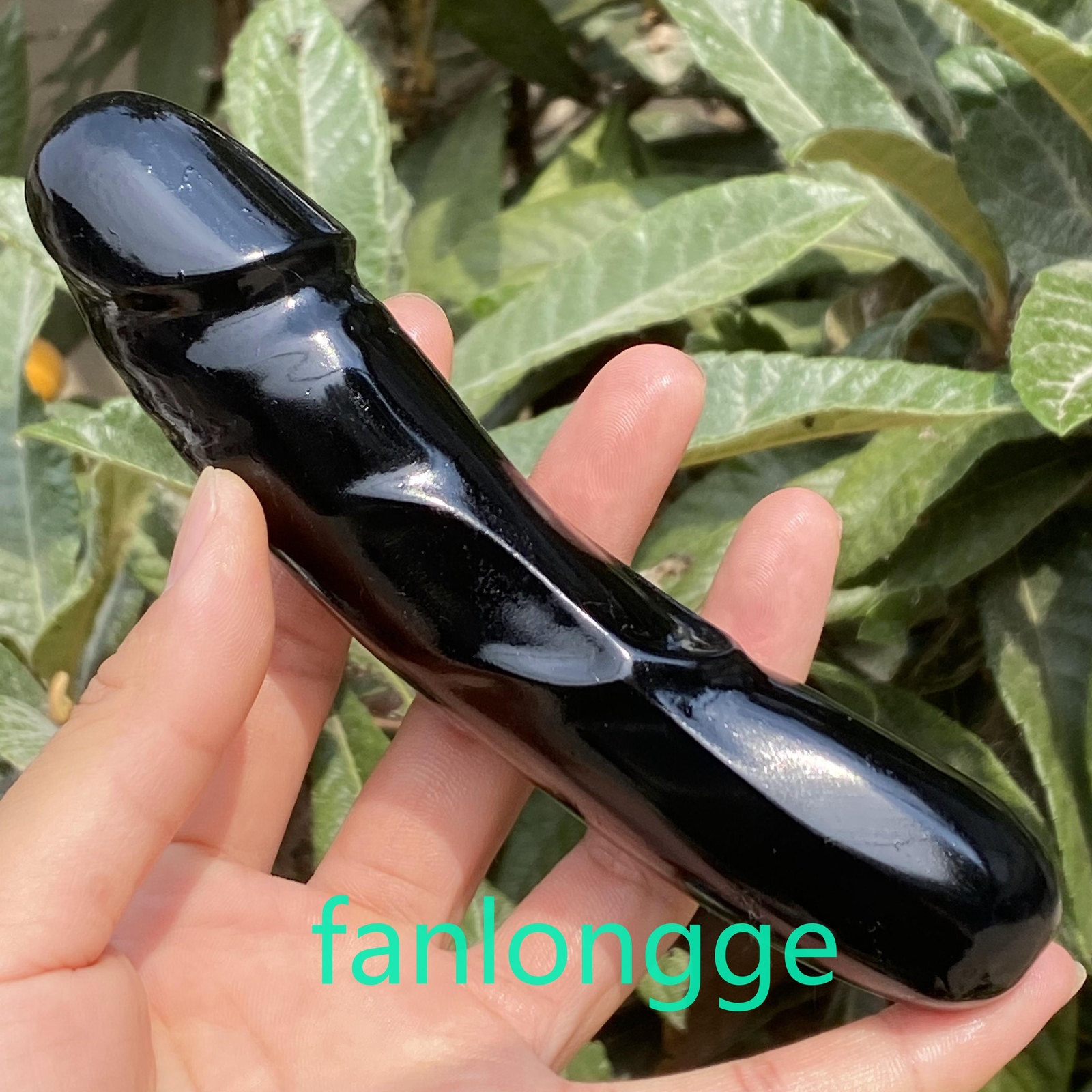 6in Natural Obsidian Male Penis Quartz Crystal Skull Massager scrub Gem 1PC