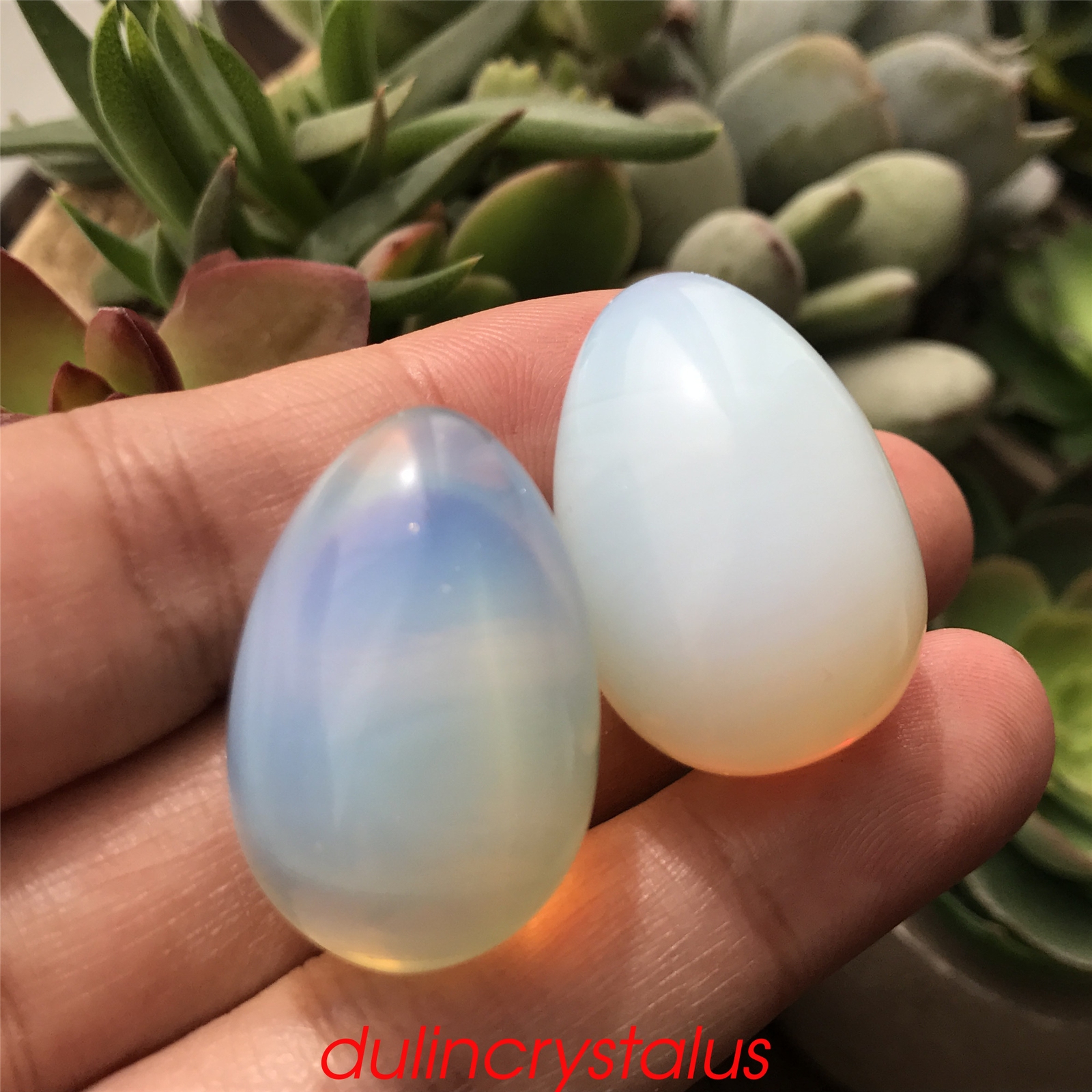 Opalite eggs quartz crystal pendant mineral carved skull reiki healing10pcs