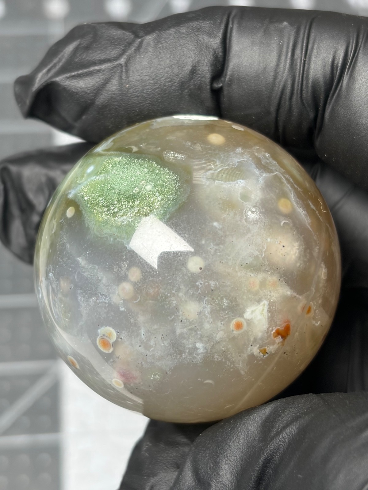 Rare Ocean Jasper Jelly Sphere Orbs