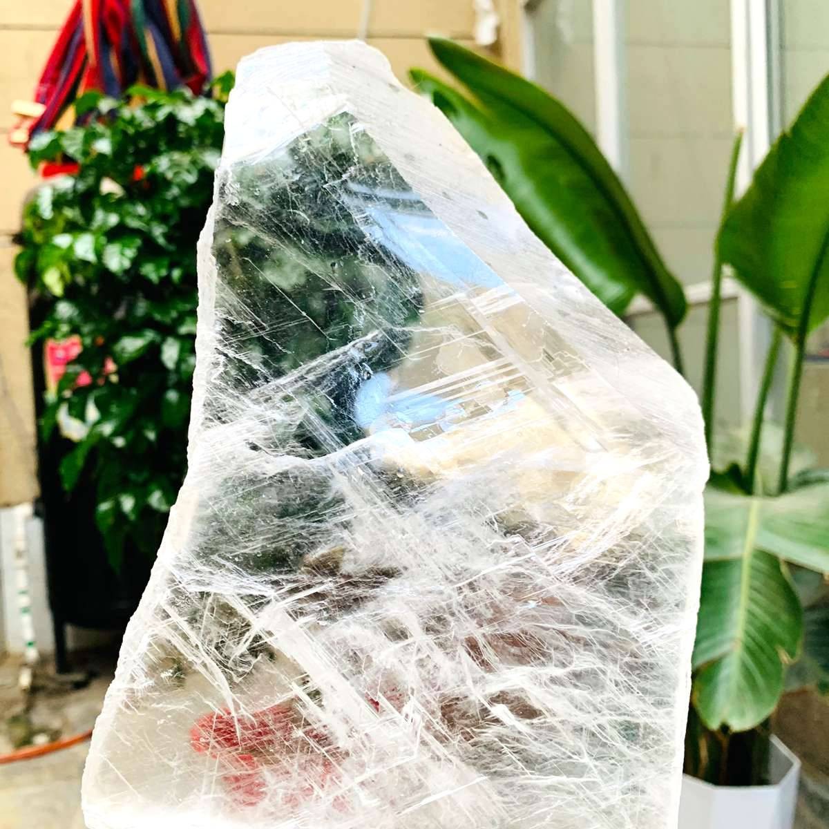 2.84LB Natural Clear Transparent Selenite Slab Gypsum Crystal Mineral Specimen