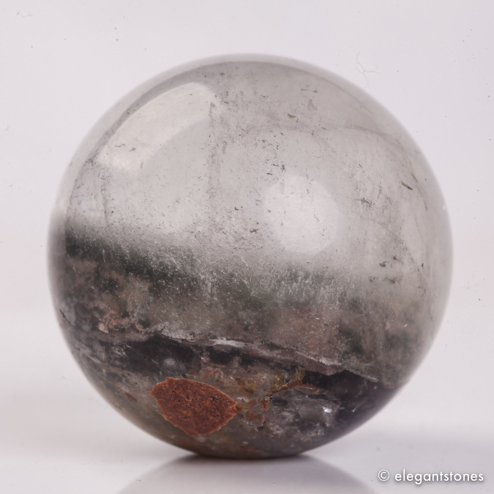 50g33mm Natural Garden/Phantom/Ghost/Lodolite Quartz Crystal Sphere Healing Ball