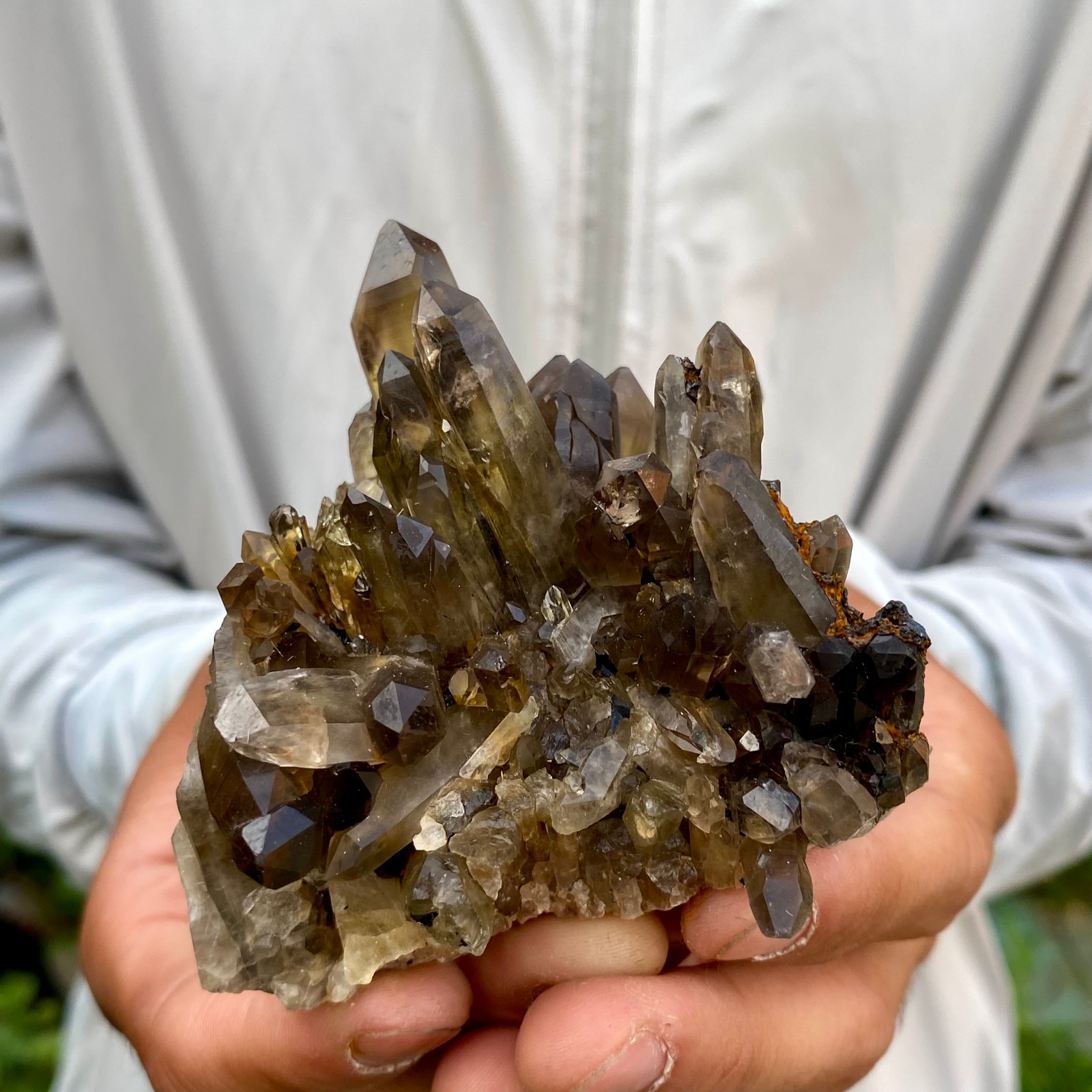220G Natural Black Smoky Quartz Crystal Cluster Raw Mineral Specimen