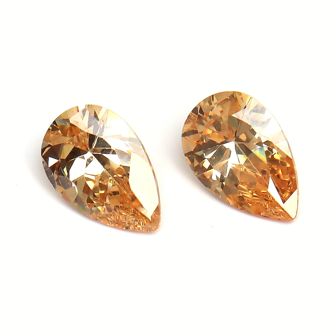 9.55 Ct CERTIFIED 2 Pcs A+ Natural Peach Color Zircon Pear Cut Loose Gemstones