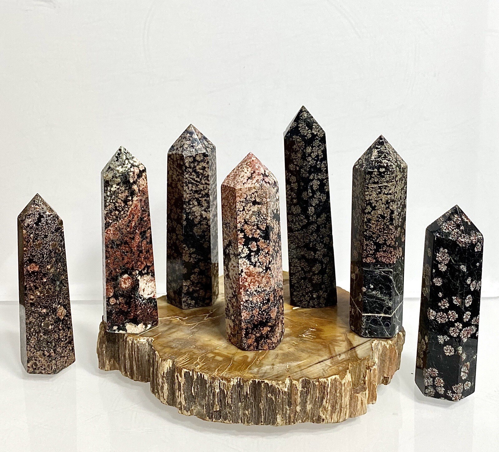 Wholesale Lot 1 Lb Natural Firework Obsidian Obelisk Tower Point Crystal
