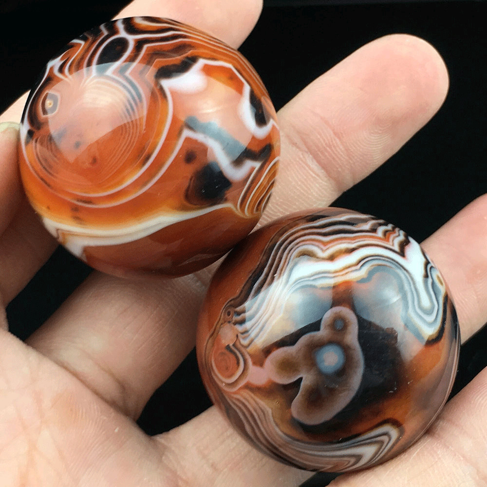 1Pc Natural Silk Agate Ball Quartz Crystal Sphere Ball Healing Gemstone DIa.30MM