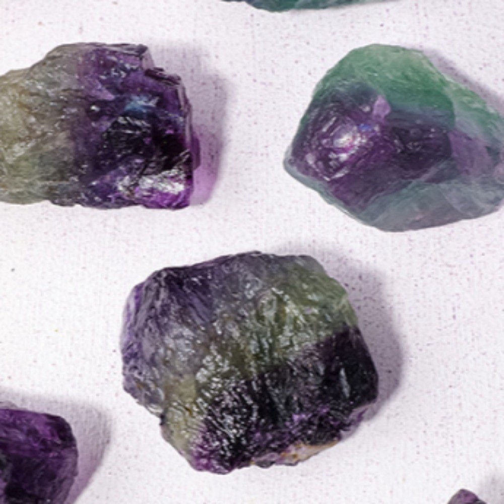 Natural Rainbow Fluorite Raw Stone Crystal Specimen Healing Meditation Decor300g