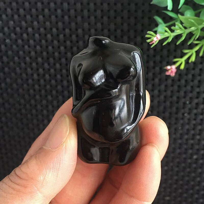 39g Obsidian Pregnant Goddess Female Body Model Sculpture Mother’s Day Gift