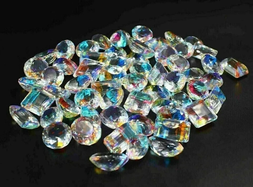 500 Ct NATURAL Mystic Quartz Rainbow Color MIX Cut Certified Gemstone Lot