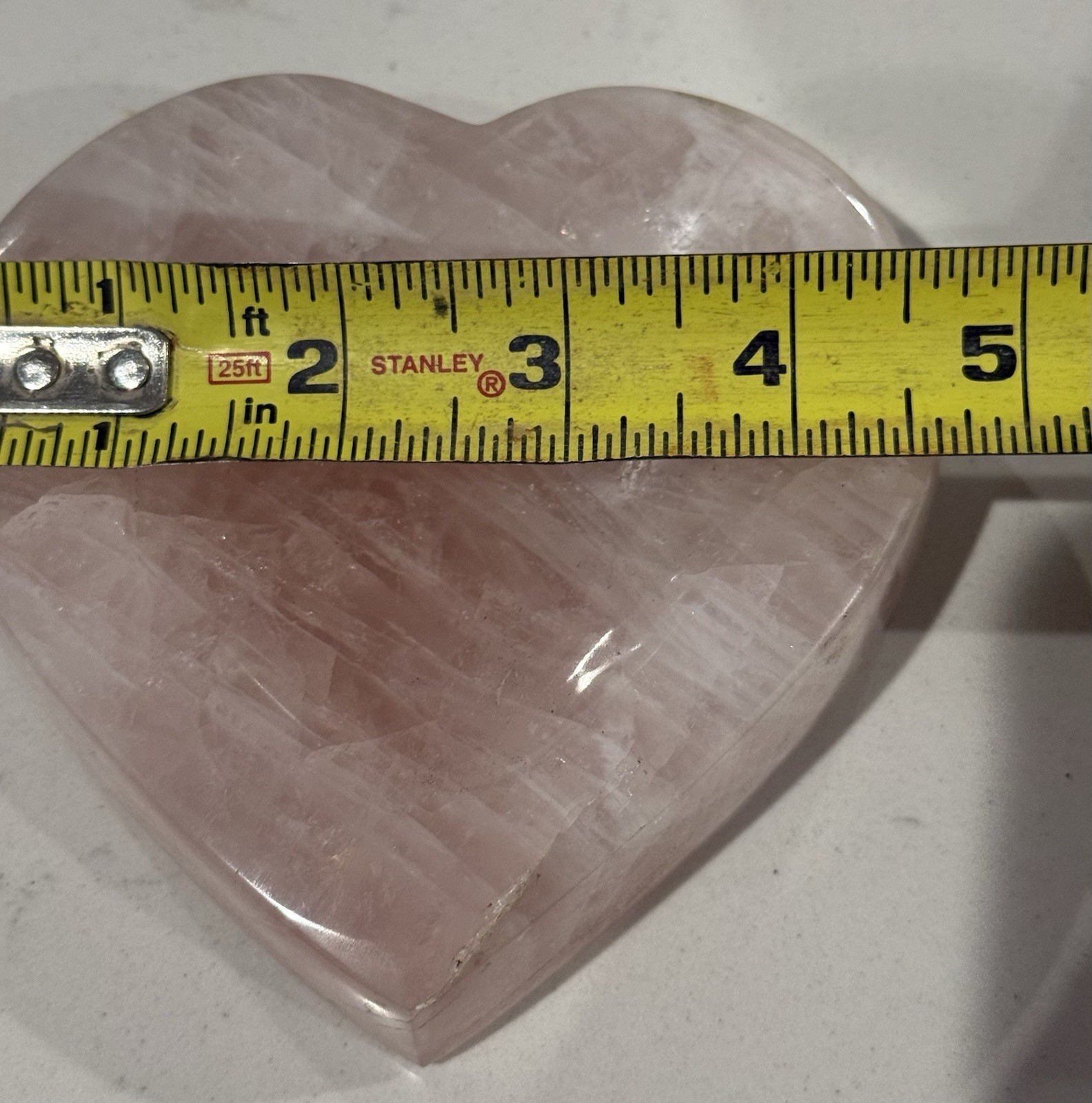 KCGS Rose Quartz Heart Bowl Pink Madagascar 750 Grams Trinket 1.10 Lbs Decor