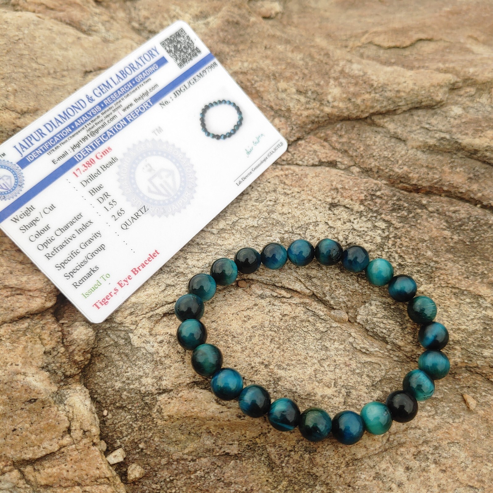 Natural Blue Tiger’s Eye Bracelet – Focus & Protection Crystal Healing Jewelry