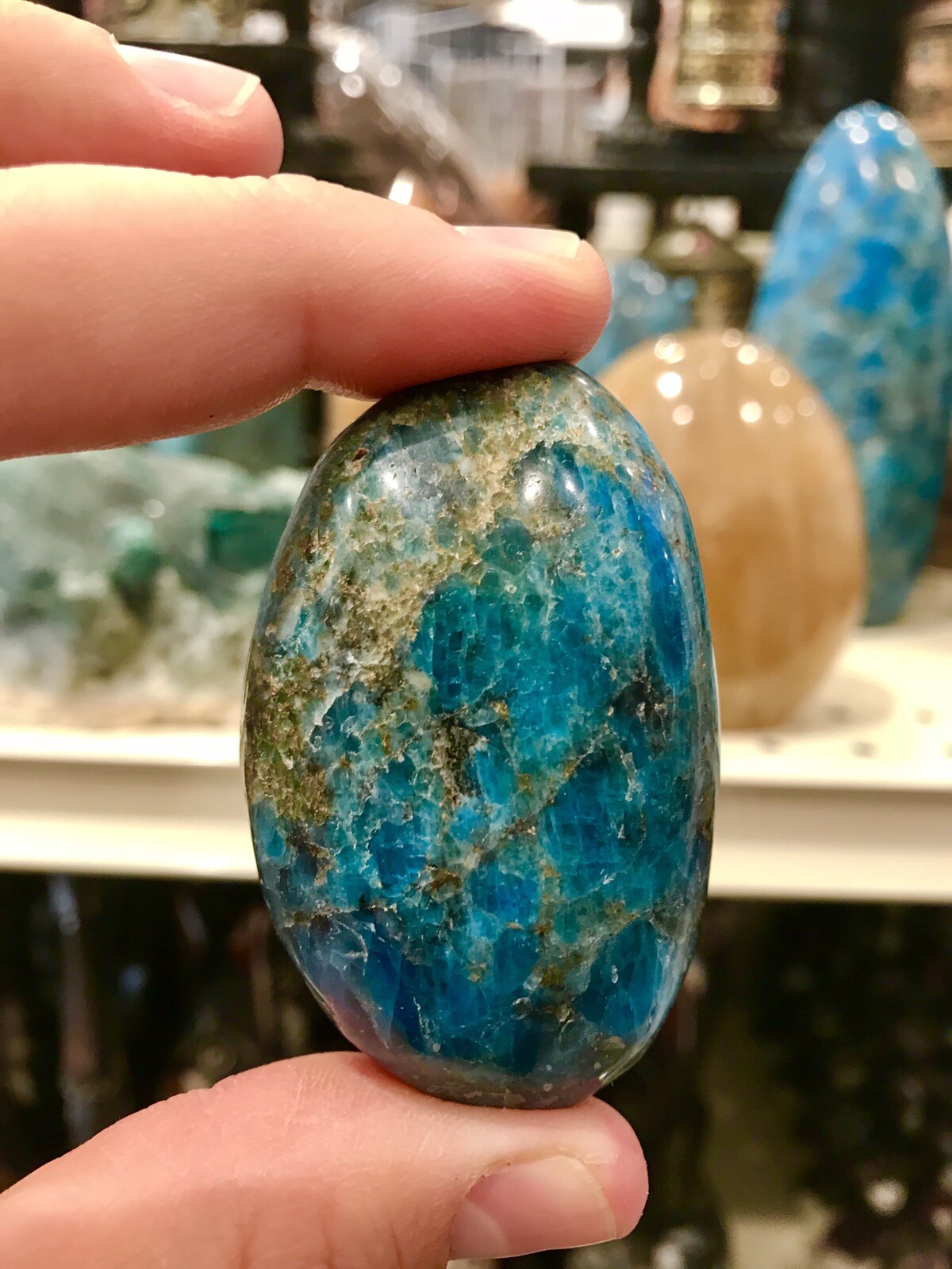 Blue Apatite Crystal Stone Rock Healing Crystals Yoga Reiki Meditation 2″ ZENDA